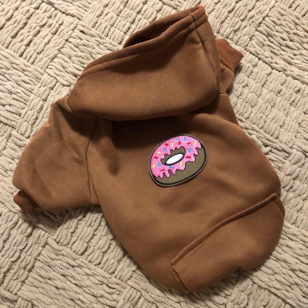 Frosting sprinkle donut brown dog cat sweatshirt m
